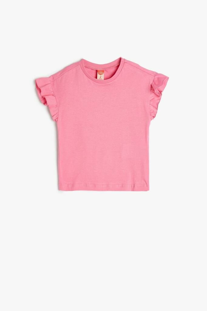 Koton Kız Bebek Basic Fırfırlı Tişört Kolsuz Pamuklu