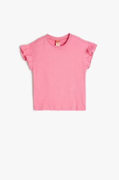 Koton Kız Bebek Basic Fırfırlı Tişört Kolsuz Pamuklu
