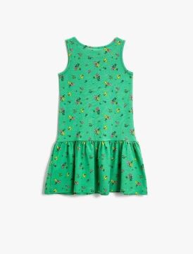 Koton Kız Çocuk Çiçekli Kolsuz Elbise Pamuklu
