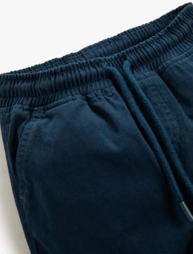 Koton Erkek Çocuk Basic Chino Jogger Pantolon Beli Bağlamalı Pamuklu Cepli