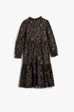 Koton Kız Çocuk Çiçekli Elbise Uzun Kollu Hakim Yaka Manşetleri Lastikli Pamuklu
