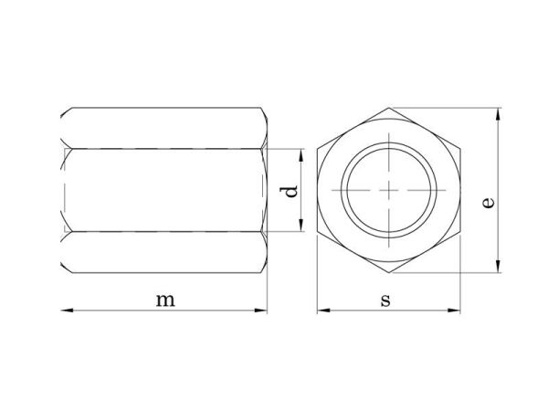 M8x40 mm Uzatma Somunu DIN 6334