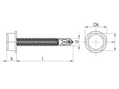 4.8x32 mm Çatı Trapez Vidası DIN 7504-K