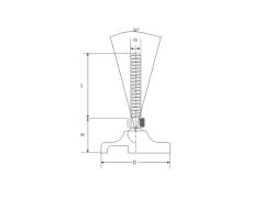 Polyamid Tabanlı Mafsallı Makine Ayak  M20x200 Çap60