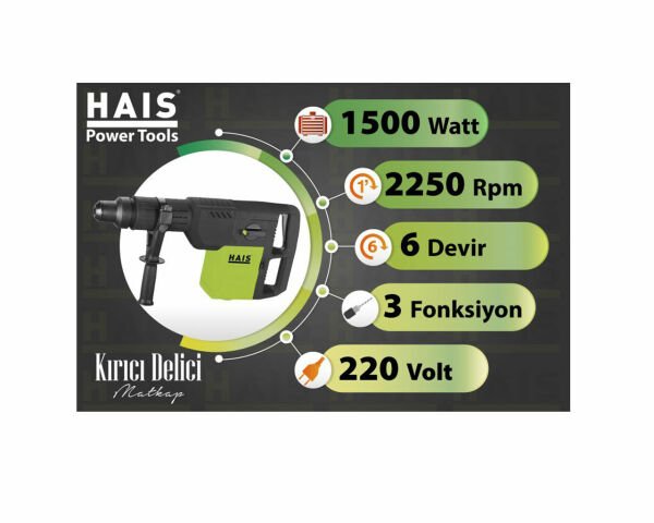 HAİS Kırıcı Delici Matkap 1500 Watt 10.1 kg Z1C-ZT2-52