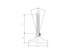 Çelik Tabanlı Cıvatalı Mafsallı Krom Ayak D120 20x200