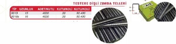 HAİS Testere Dişli Zımba Teli 9016S