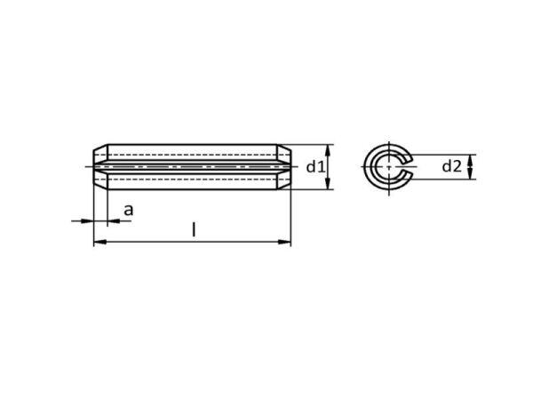 5x20 mm Yarıklı Pim DIN 1481