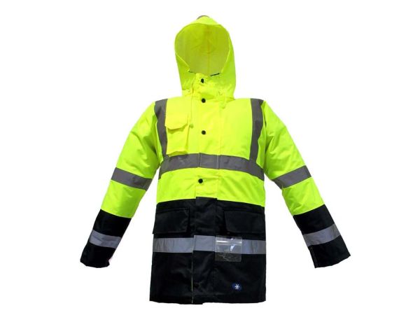 JUNIOR JN1013 Waterproof Fosforlu Oxford Parka Sarı Lacivert L beden