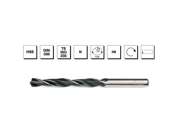 HSS DIN 338 Silindirik Saplı Kısa Matkap Ucu 8.4 mm - HADDELİ