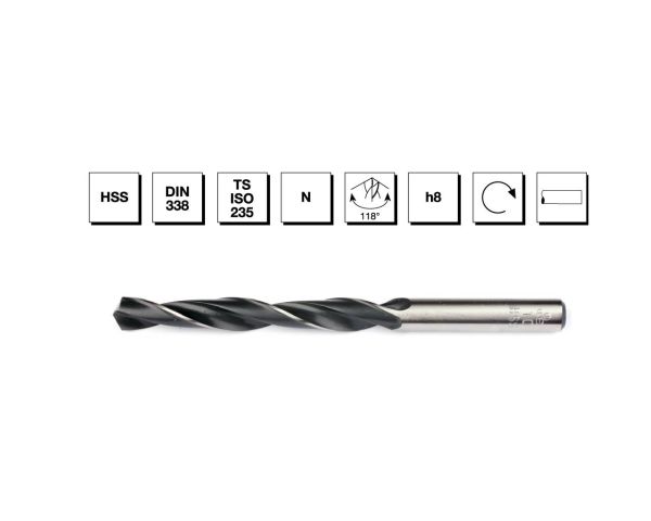 HSS DIN 338 Silindirik Saplı Kısa Matkap Ucu 8.8 mm - HADDELİ