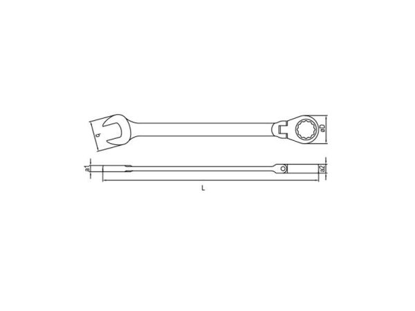 0345 Mafsallı Cırcır Kombine Anahtar 13 mm