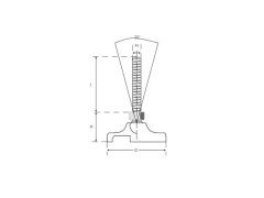 Polyamid Tabanlı Mafsallı Hafif Tip Makine Ayak  M8x50 Çap50