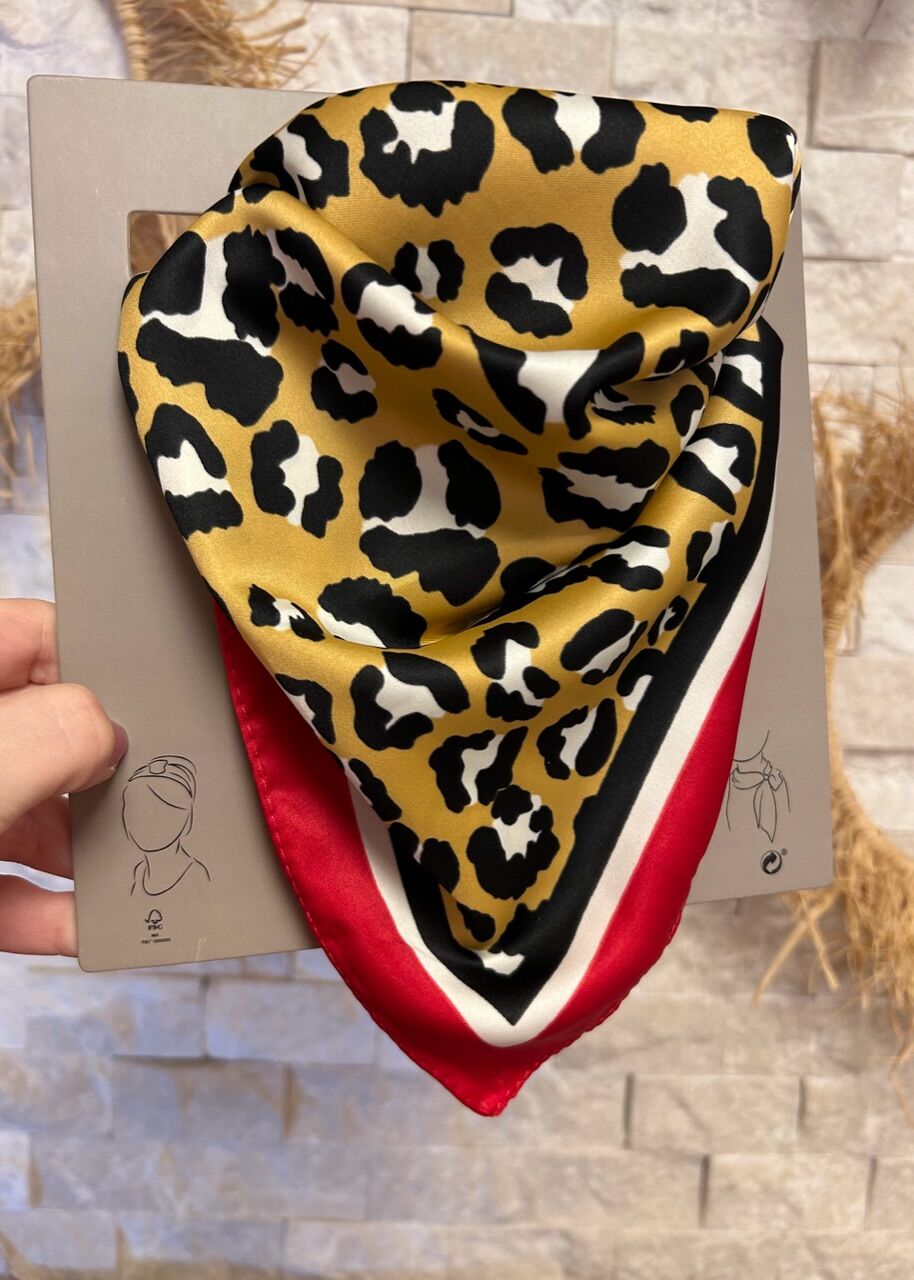 Leopar Desen 55x55 cm Kare Fular