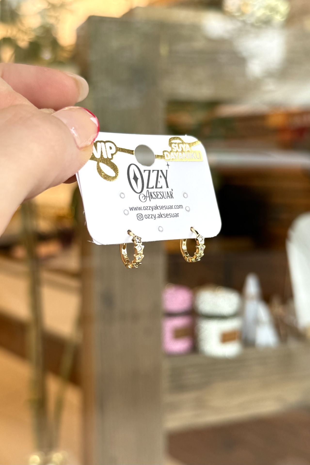 VIP Sıra Yıldızlı Küçük Halka Küpe