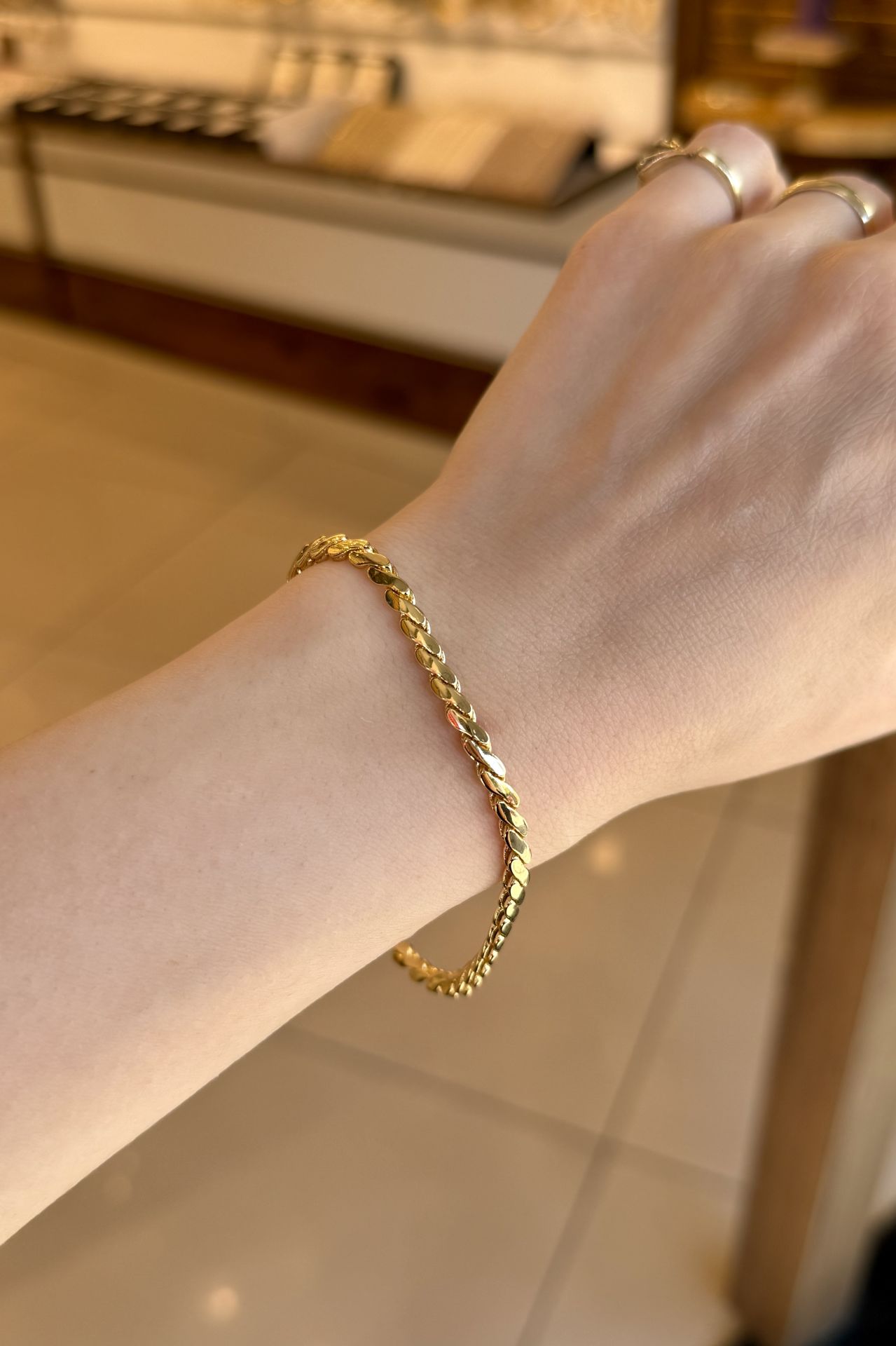VIP Sarmal Örgü Bileklik 19 cm 14K