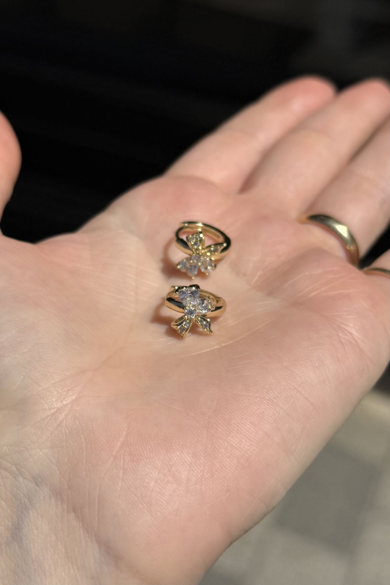 VIP Taşlı Fiyonk Model Halka Küpe 14K