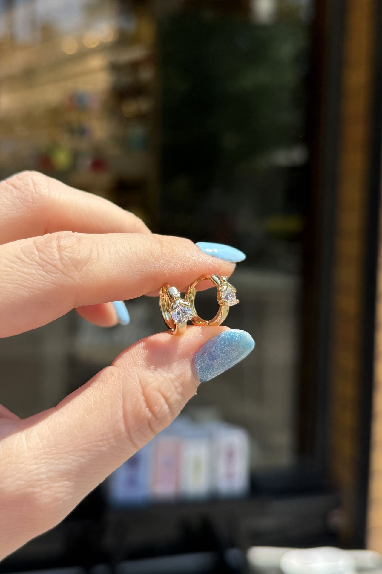VIP Zirkon Tek Taşlı Uğur Böceği Küpe 14K