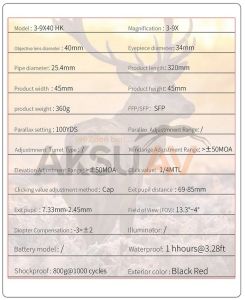 T-Eagle SR 3-9x40 WAHK Tüfek Dürbünü