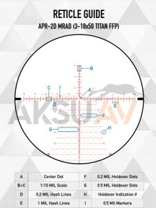Element Optics Titan 3-18x50 FFP Tüfek Dürbünü, APR-2D