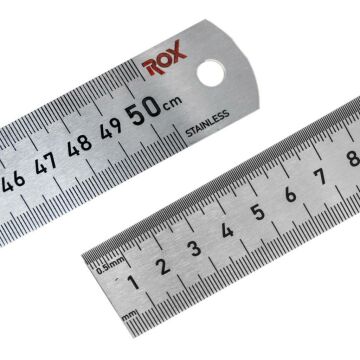 Rox 0200 Çift Taraflı Çelik Cetvel 500 mm