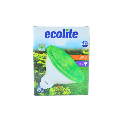 Ecolite 8W 220-240V E27 Par38 Yeşil Cam Led Ampul