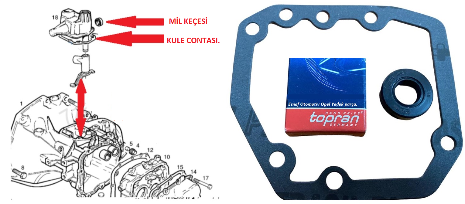 Opel Corsa B Şanzıman Üst Kapak Contası, + Kapak keçesi, 755160