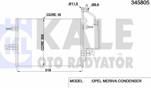 OPEL MERİVA KİLİMA RADYATÖRÜ, 1850086