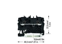 2002-1205 2,5mm² Siyah Ray Klemens