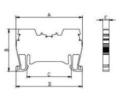 1,5mm² Yay Bağlantılı Ray Klemens