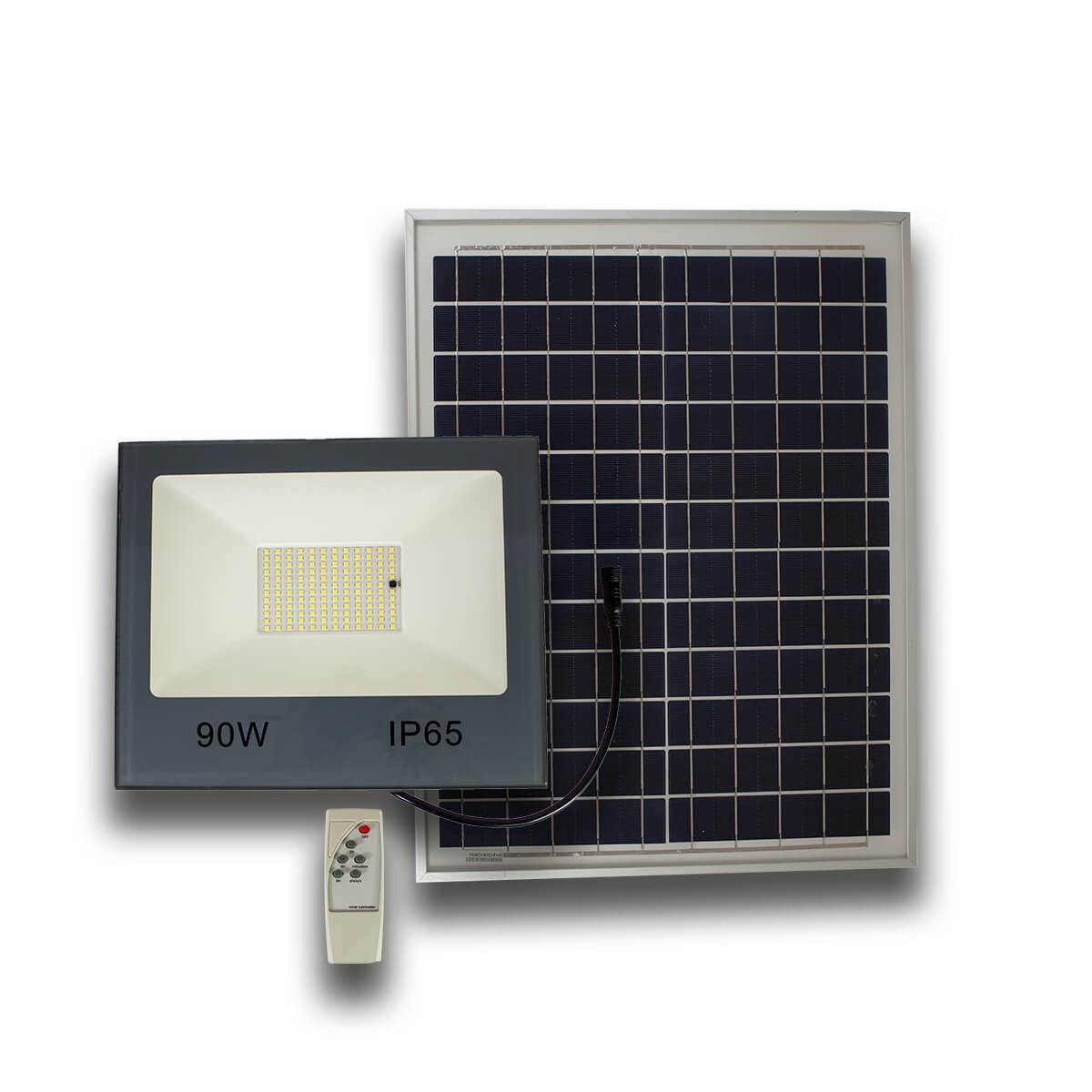 Solar LED Güneş Enerjili Projektör 90W Aydınlık Düzeyi Sensörlü Kumandalı ITU10302