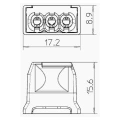 Buat İçi Klemens 3 lü, Halojen Free, 61 325 LGR; (3x2,5mm²) - 2054485