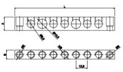 Delikli Pano Topraklama Klemensi 10x15mm² 22 Delikli 250A