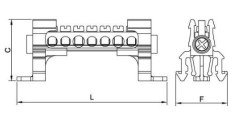 1 Kutuplu Dağıtıcı Ünite  9x6,5mm² 22 Delikli 80A