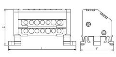 2 Kutuplu Dağıtıcı Ünite  9x6,5mm² 7 Delikli 80A