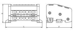 3 Kutuplu Kapaklı Dağıtıcı Ünite 12x7mm² 10 Delikli 160A