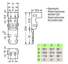 221-502 Montaj taşıyıcısı; 2 iletkenli klemensler için