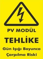 PV MODÜL TEHLİKE SAC 14X20 CM