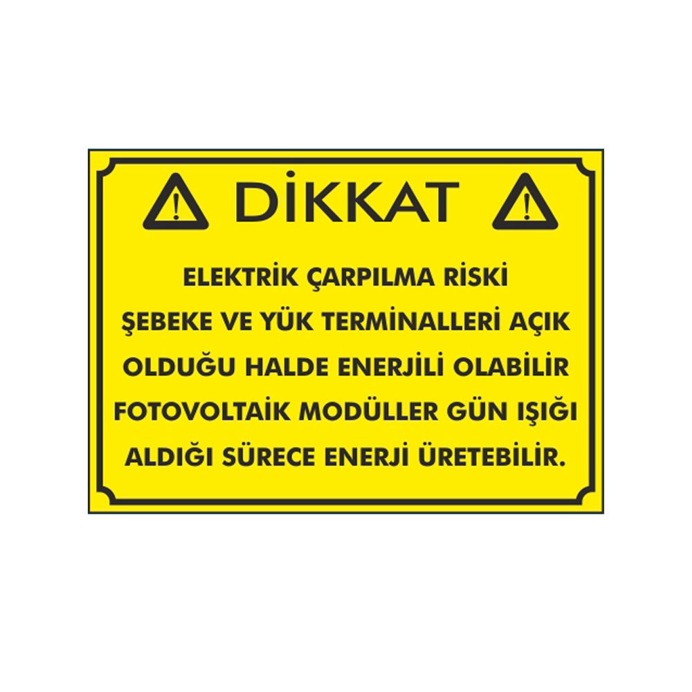 DİKKAT ELEKTRİK ÇARPILMA RİSKİ SAC 25x35 CM