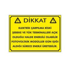 DİKKAT ELEKTRİK ÇARPILMA RİSKİ SAC 25x35 CM