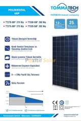 Tommatech 270 Watt Güneş Paneli Solar Panel Polikristal 24 Volt 1.Sınıf A Class