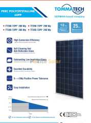 275 WATT TOMMATECH MARKA POLİKRİSTAL GÜNEŞ PANELİ 1. SINIF A CLASS