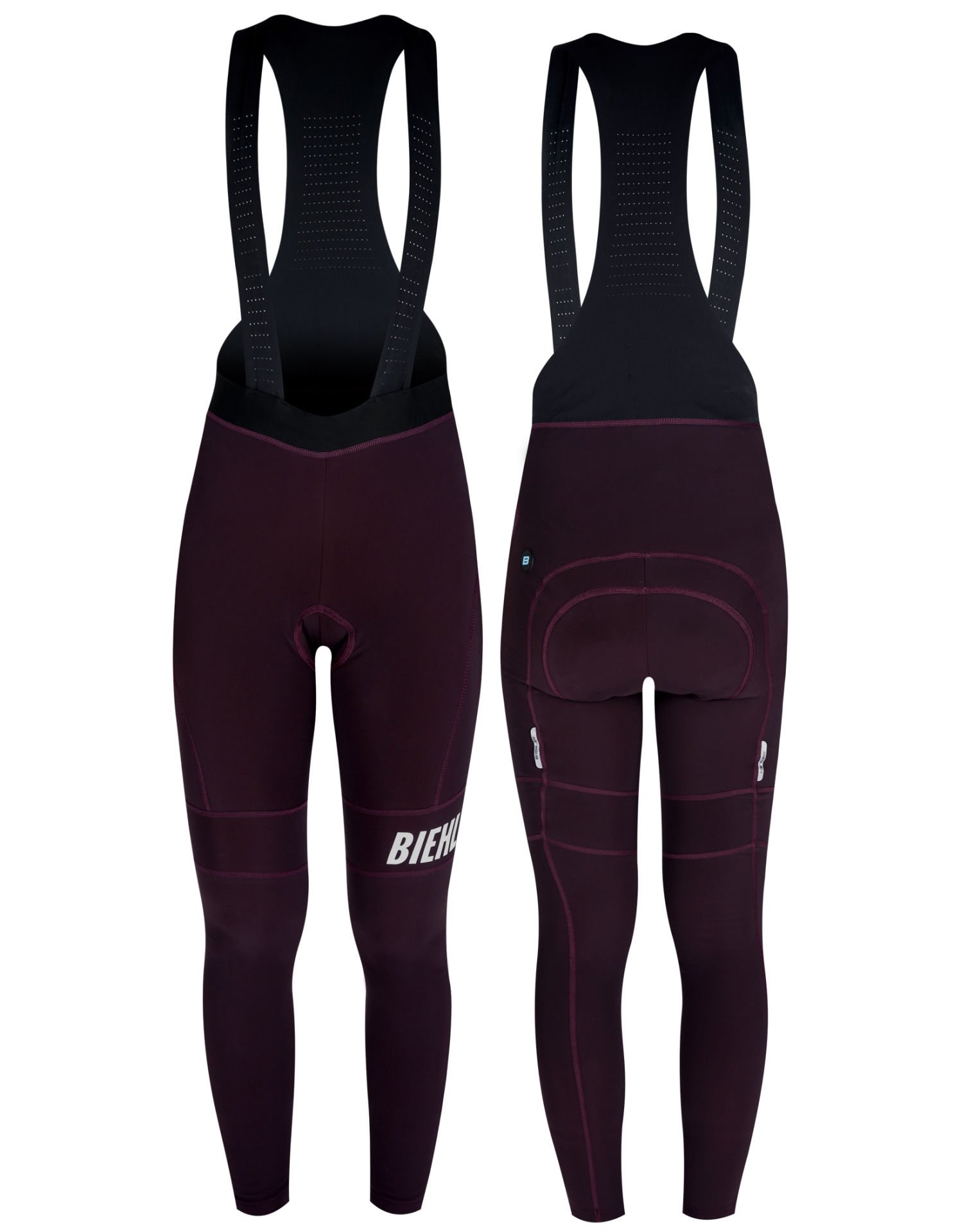 Women Thermal Rain Bib Tights Dark Berry