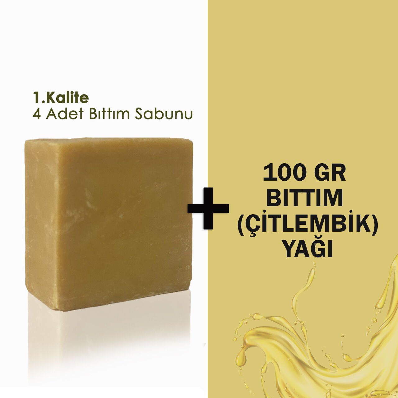 4 Ad Bıttım Sabunu + 100 Ml Bıttım (Çitlembik) Yağı(2'si 1 Arada)