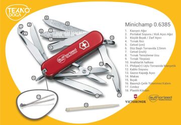 Victorinox Minichamp 0.6385 Kırmızı İsviçre Çakısı 58mm 18F