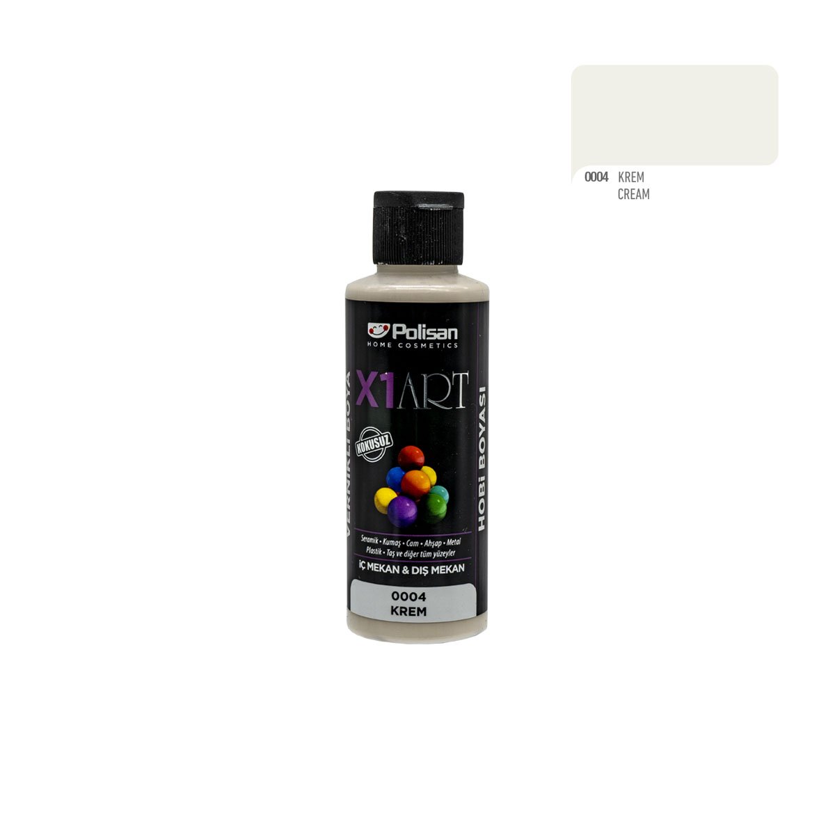 Polisan X1ART Vernikli Hobi Boyası 120ml - Krem