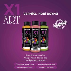 Polisan X1ART Vernikli Hobi Boyası 500ml - Gri