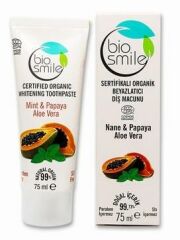 Bio Smile Organik Beyazlatıcı Diş Macunu Nane Papaya Aloe Vera 75 ml