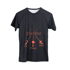 Güç Zarafet Onur - Siyah Baskılı Tshirt