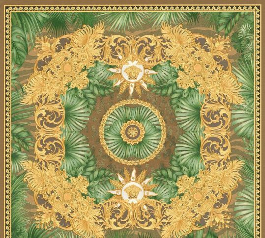 Versace 5 Koleksiyonu Karo Yeşil Desen Duvar Kağıdı